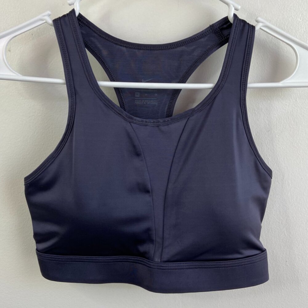 Nike Dri-Fit Dark Blue Deep V Mesh Sports Bra